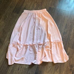 Blue Life Peach Ruffle Tier Maxi Skirt